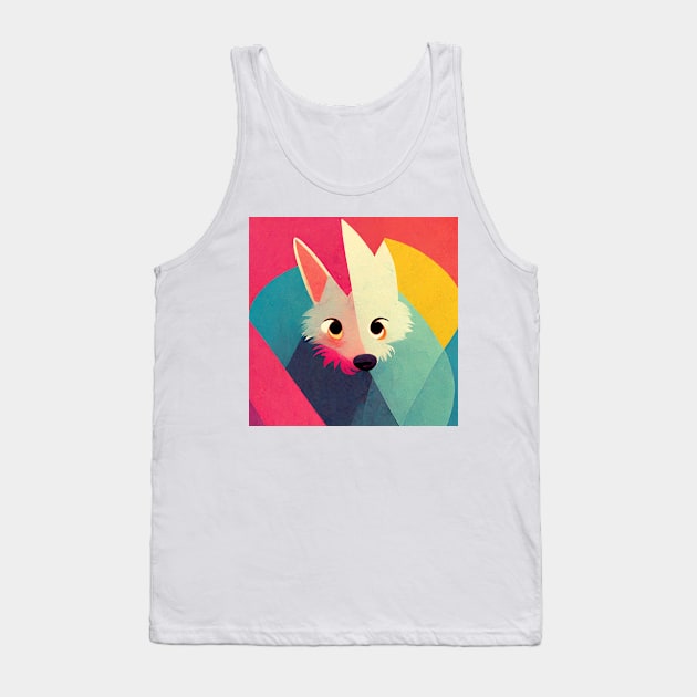 Cute geometric wolf Tank Top by Mad Swell Designs